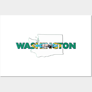 Washington Colored State Letters Posters and Art